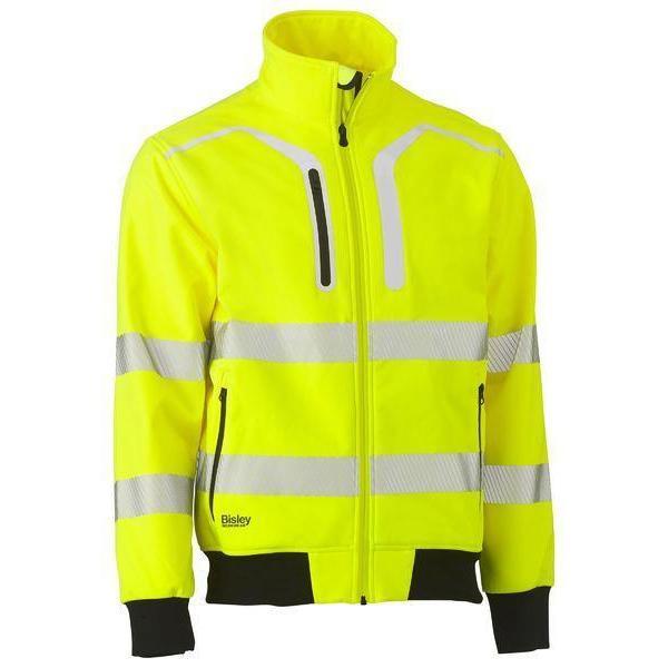 Bisley Taped HiVis Soft Shell Bomber Jacket - BJ6979T-Queensland workwear Supplies