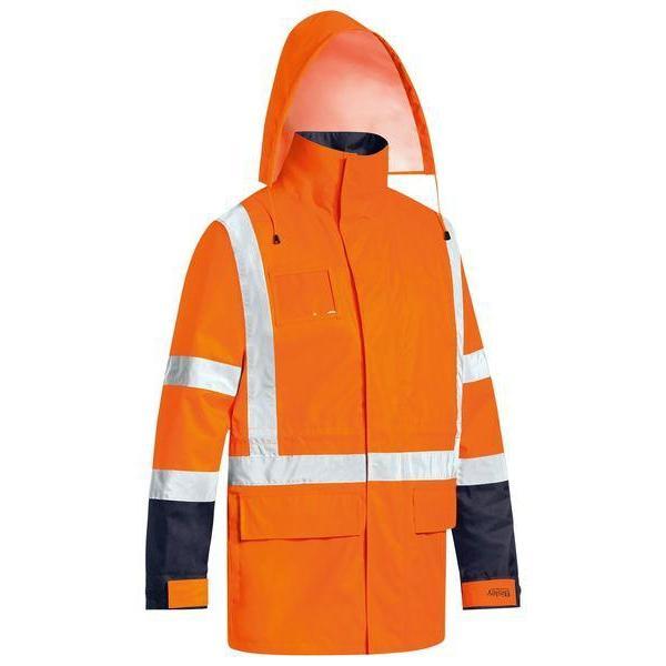 Bisley Taped HiVis TTMC 5-in-1 Unisex Rain Jacket - BJ6377HT-Queensland workwear Supplies