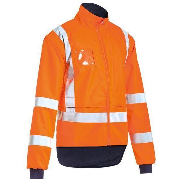 Bisley Taped HiVis TTMC 5-in-1 Unisex Rain Jacket - BJ6377HT-Queensland workwear Supplies