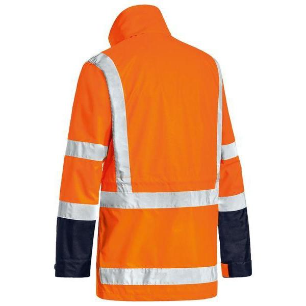 Bisley Taped HiVis TTMC 5-in-1 Unisex Rain Jacket - BJ6377HT-Queensland workwear Supplies