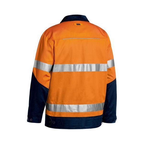 Bisley Taped HiVis Unisex Drill Jacket With Liquid Repellent Finish - BJ6917T-Queensland workwear Supplies