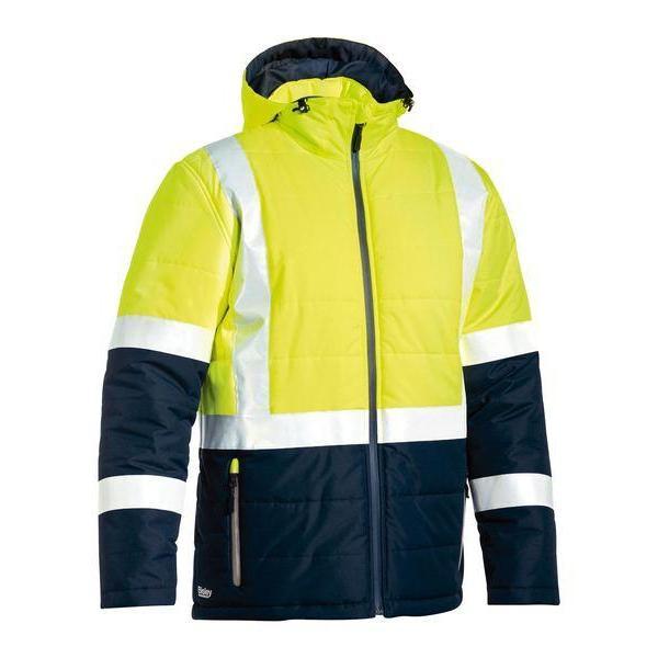 Bisley Taped HiVis Unisex Puffer Jacket - BJ6929HT-Queensland workwear Supplies