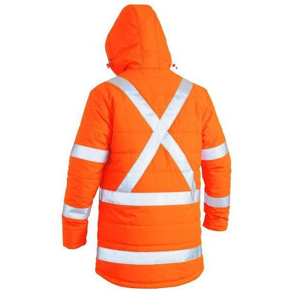 Bisley Taped HiVis Unisex Puffer Jacket With X-Back - BJ6379XT-Queensland workwear Supplies