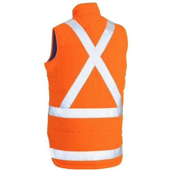 Bisley Taped HiVis Unisex Puffer Vest With X-Back - BV0379XT-Queensland workwear Supplies