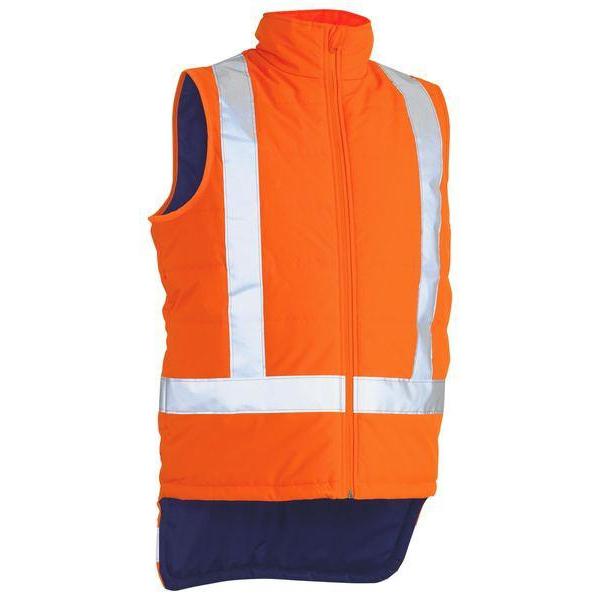 Bisley Taped HiVis Unisex Puffer Vest With X-Back - BV0379XT-Queensland workwear Supplies