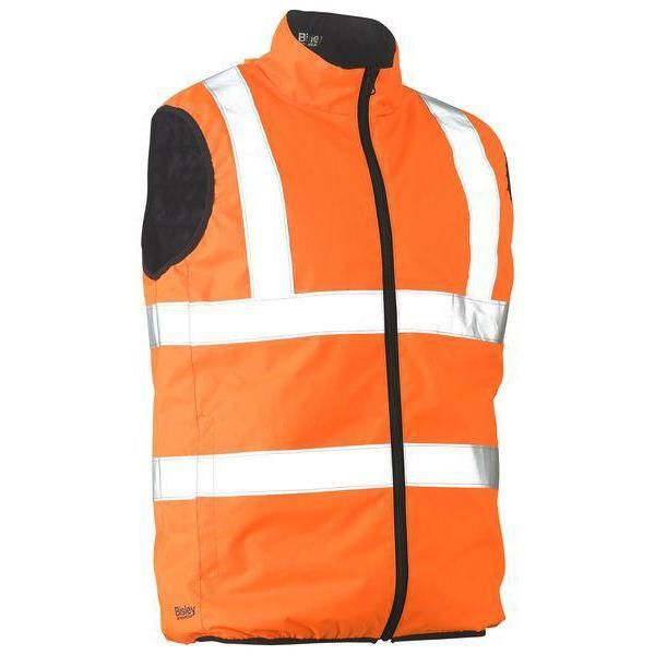 Bisley Taped HiVis Unisex Reversible Puffer Vest - BV0330HT-Queensland workwear Supplies