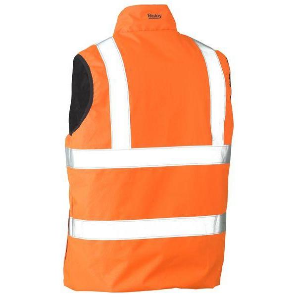 Bisley Taped HiVis Unisex Reversible Puffer Vest - BV0330HT-Queensland workwear Supplies