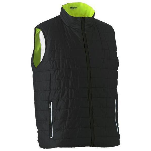 Bisley Taped HiVis Unisex Reversible Puffer Vest - BV0330HT-Queensland workwear Supplies