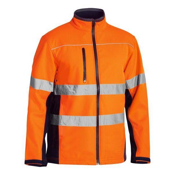 Bisley Taped HiVis Unisex Soft Shell Jacket - BJ6059T-Queensland workwear Supplies