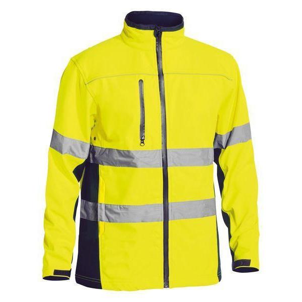 Bisley Taped HiVis Unisex Soft Shell Jacket - BJ6059T-Queensland workwear Supplies