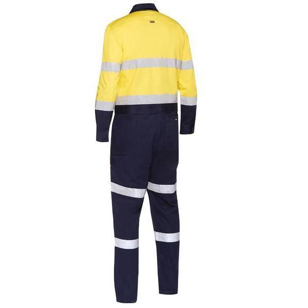 Bisley Taped HiVis Work Coveralls With Waist Zip Opening - BC6066T-Queensland workwear Supplies