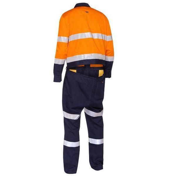 Bisley Taped HiVis Work Coveralls With Waist Zip Opening - BC6066T-Queensland workwear Supplies