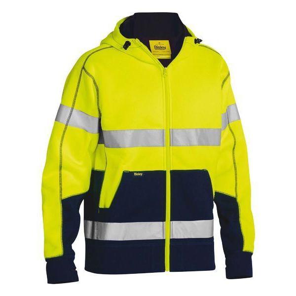 Bisley Taped HiVis Zip Fleece Hoodie With Sherpa Lining- BK6988T-Queensland workwear Supplies