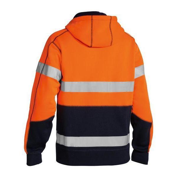 Bisley Taped HiVis Zip Fleece Hoodie With Sherpa Lining- BK6988T-Queensland workwear Supplies