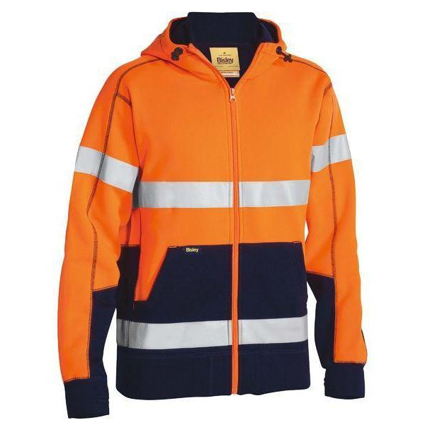 Bisley Taped HiVis Zip Fleece Hoodie With Sherpa Lining- BK6988T-Queensland workwear Supplies