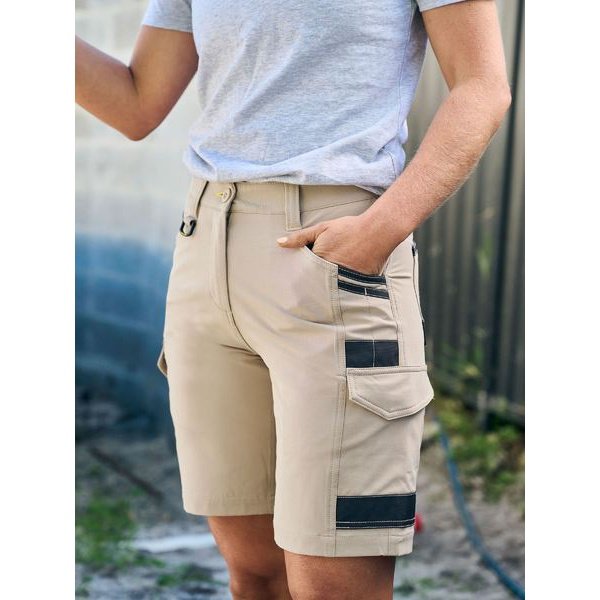 Bisley Women's Flex and Move 4-Way Stretch Zip Cargo Shorts - BSHL1332 | Womens Workwear