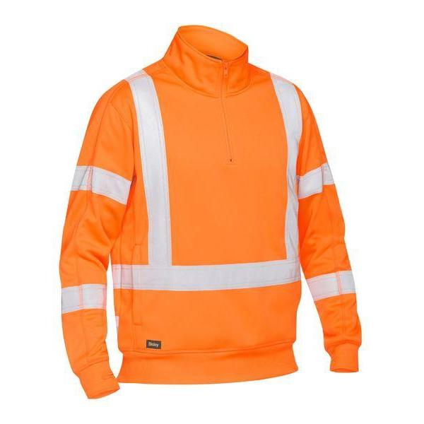 Bisley X Taped HiVis 1/4 Zip Pullover - BK6814XT-Queensland workwear Supplies