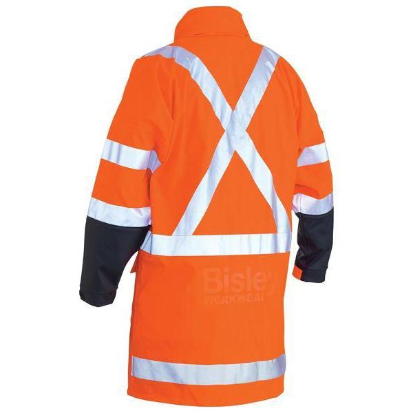 Bisley X-Taped HiVis TTMC Stretch PU Unisex Rain Coat - BJ6955XT-Queensland workwear Supplies