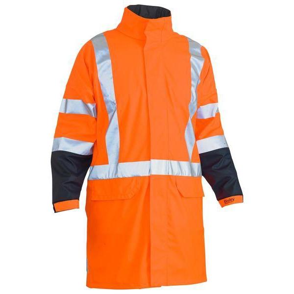 Bisley X-Taped HiVis TTMC Stretch PU Unisex Rain Coat - BJ6955XT-Queensland workwear Supplies