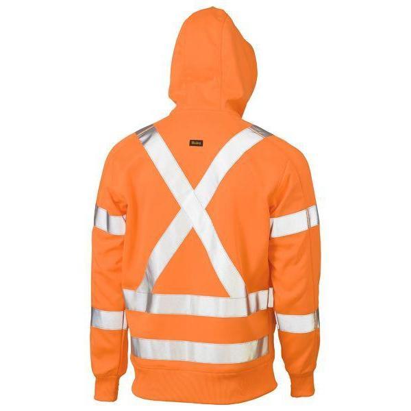 Bisley X Taped HiVis Zip Front Fleece Hoodie - BK6819XT-Queensland workwear Supplies