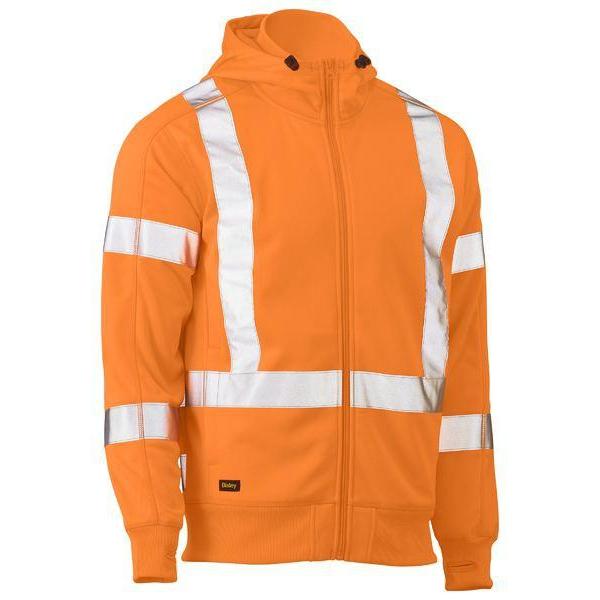 Bisley X Taped HiVis Zip Front Fleece Hoodie - BK6819XT-Queensland workwear Supplies