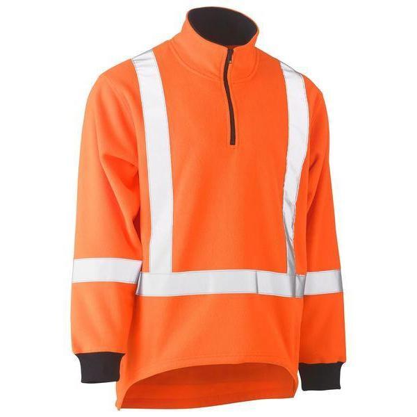 Bisley X Taped TTMC HiVis 1/4 Zip Unisex Polar Fleece Pullover - BK6249XT-Queensland workwear Supplies